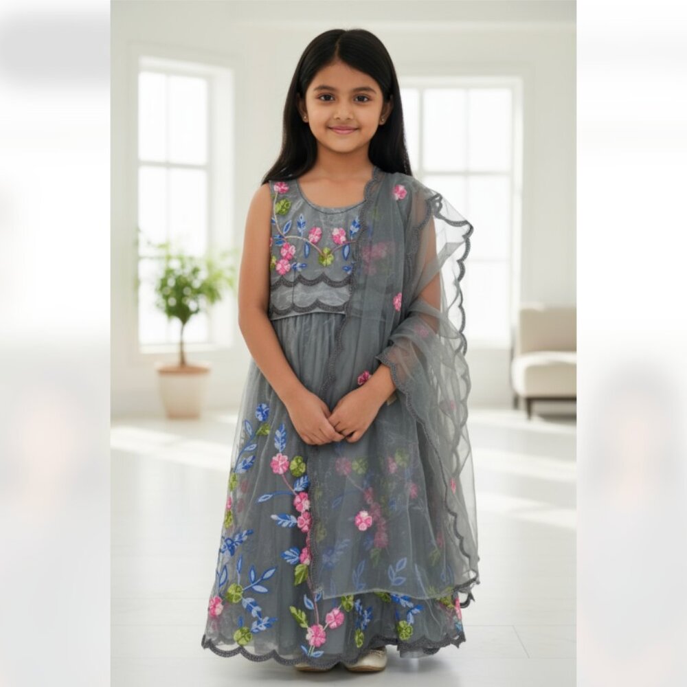 NEW Readymade Girls Lehenga Choli 3 PCS Set Ready To Wear Ethnic SZ-5/6